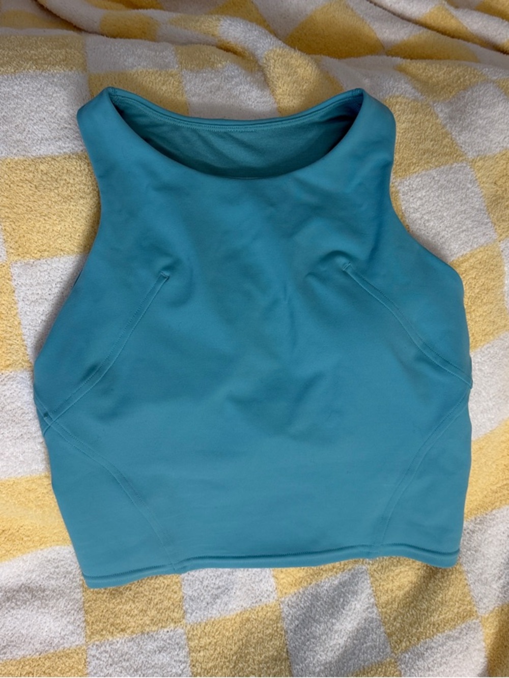 lululemon athletica Teal High-Neck Crop Tank